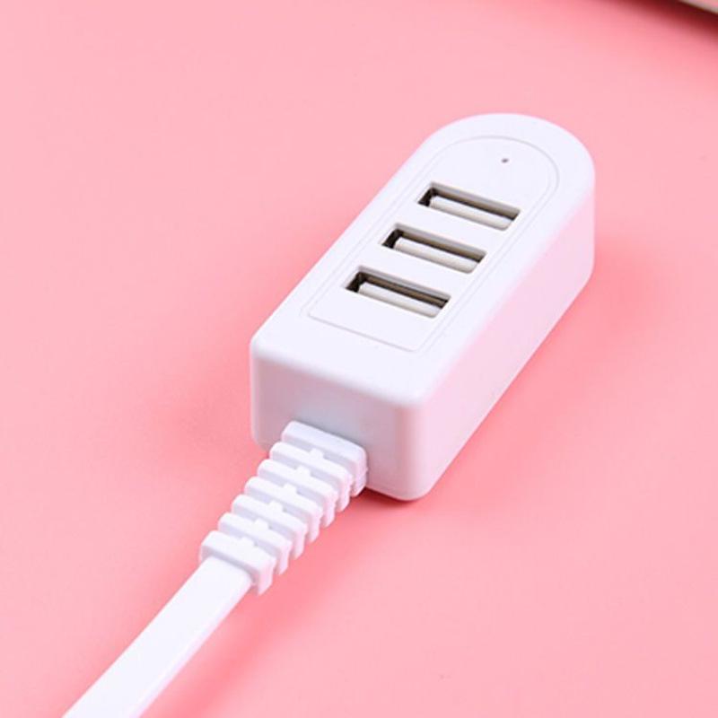 Three-Port USB Charging Hub with Extension Cord for Mobile Phones