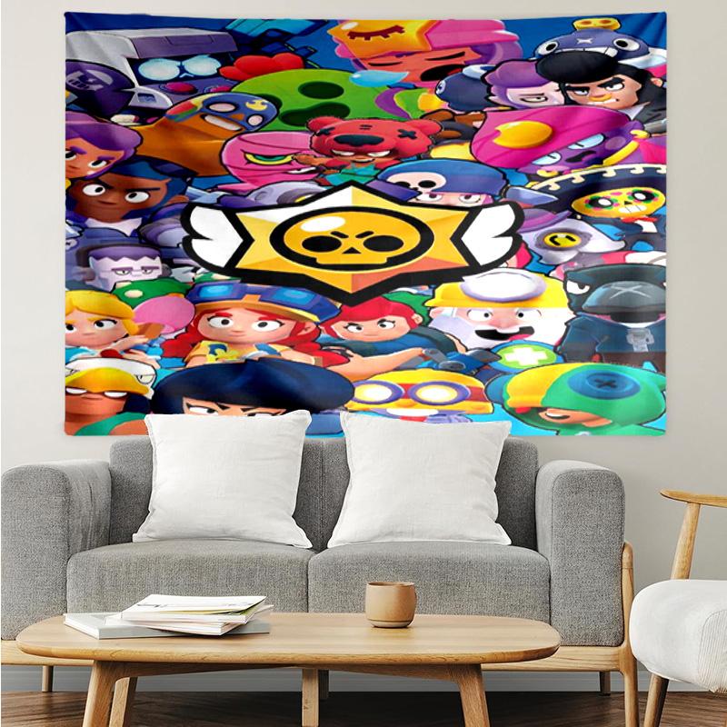 1PC Game Brawl Adventure Heroes K-pop Music Group Tapestry Accessories for Bedroom,Livingroom, Dormitory Room Wall Decor Fan Birthday Gifts
