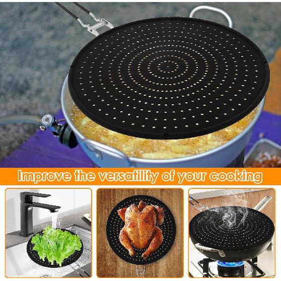 2Pcs Mesh Splatter Screen Silicone Frying Pan Screen Effective Pan Splatter Guard Easy To Clean Oil Splatter Screen Safe Reliable Splatter Screen