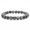 Tiger Eye & Volcanic Stone Men's Magnetic Hematite Beaded Bracelet