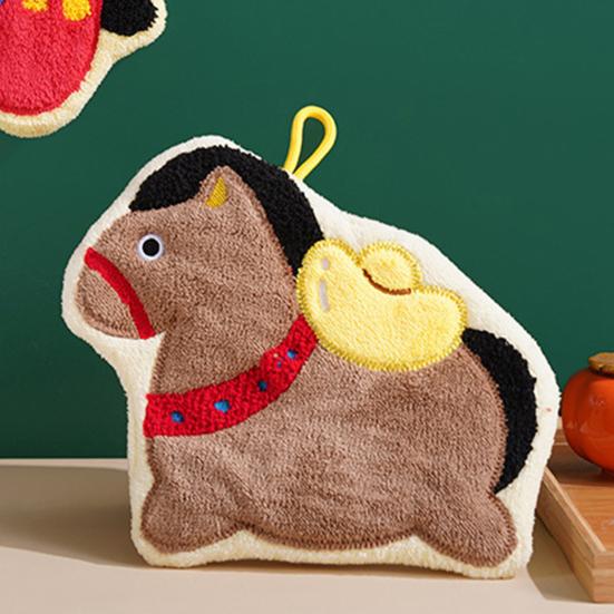 Prosop de Mână Drăguț cu Cal Prosop de Mână Absorbant cu Uscare Rapidă cu Buclă de Agățat Prosop cu Design de Cal Norocos pentru Baie Bucătărie Decor de Anul Nou