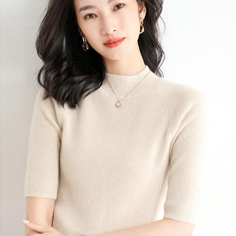 2025 Women's Autumn Knitwear Round Neck Mid-Sleeve Sweater
