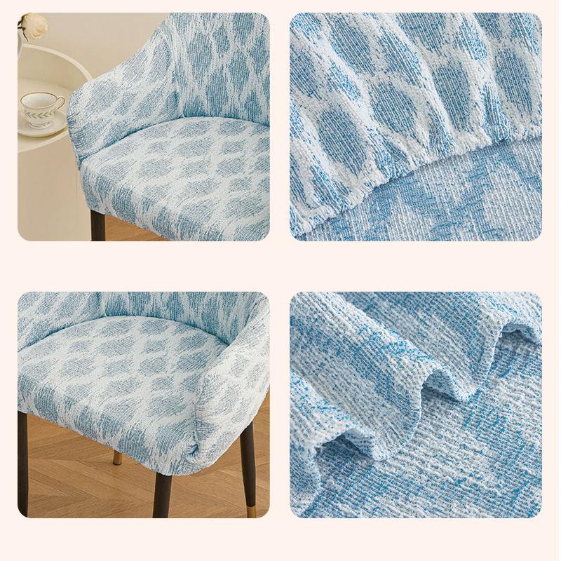 Semi-circular Elastic Office Dining Chair Cover Modern Simple Dustproof Non-slip Office Dining Chair Seat Cover
