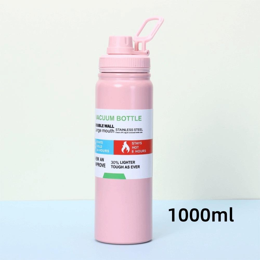 1000ML Outdoor Water Bottle Colorful Steel Multi Capacity Stainless Steel Insulated Cup Keeps Cold and Heat Double Wall