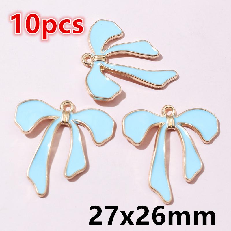 10-20pcs Bow Charms Pendant Enamel Alloy Metal Craft DIY Jewelry Making Accessories Findings for Earrings Necklace Bracelets