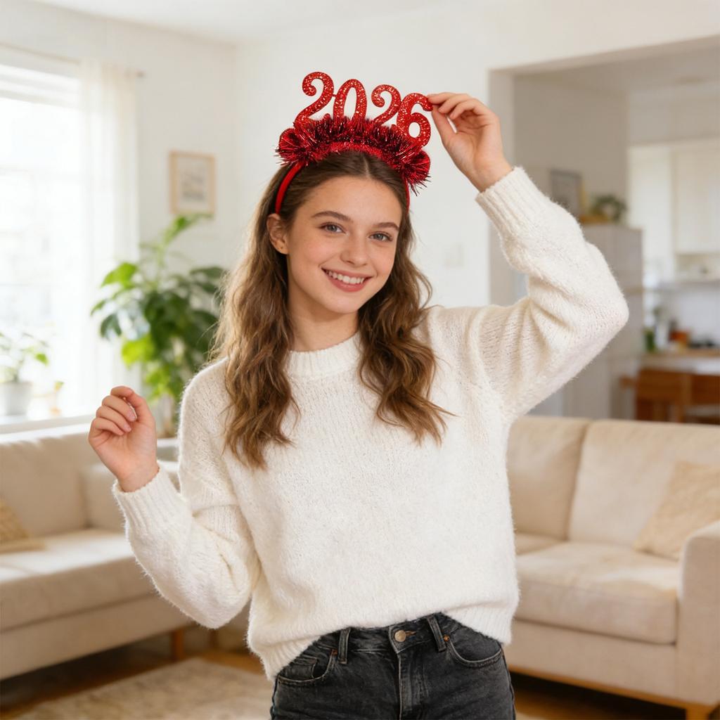 Opaska na głowę na imprezę sylwestrową, ozdobna opaska na głowę z cekinami na imprezę świąteczną