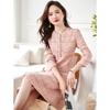 Elegant Tweed A-line Long Sleeve Dress