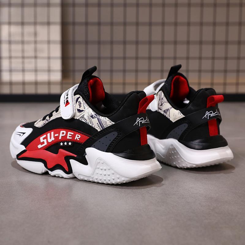 Sport Kinder Sneaker Jungen Freizeitschuhe für 5-16 Jahre alte Kinder Tennis Leder Rutschfest Mode Laufschuhe