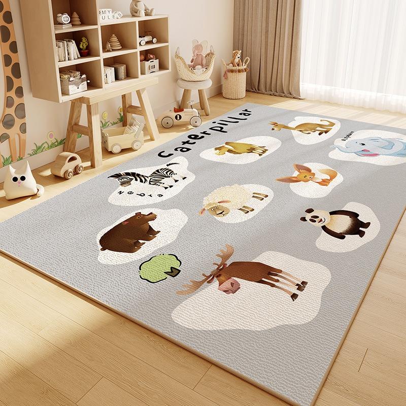 Cute Animal Pig Patterns Carpet Children's Bedroom Crawl Soft Mat Non Slip Sofa Floor Large Area Decor Rug Home Indoor Doormats