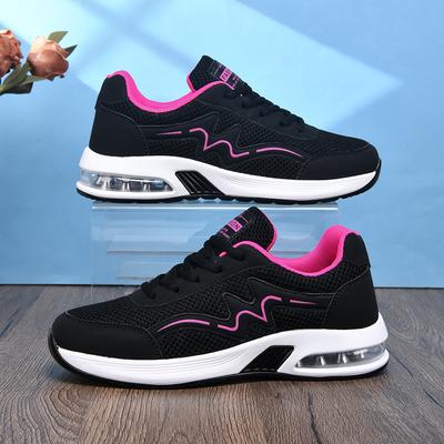 Spring Mesh Casual Shoes Breathable Fashion Tennis Air Sports Shoes Women Sneakers Lace Up Comfortable Lightweight Walking Shoes
