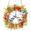 2D/Flat DIY Christmas Acrylic Diamond Painting Ornament with Clock Function Diamond Painting Clock Pendant for Home Decoration