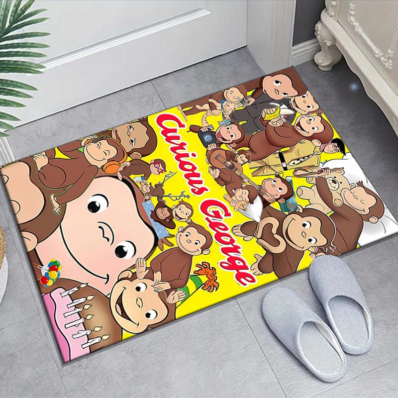 1pc Curious George Design Area Rug - Non-Slip, Soft & Cozy Floor Mat for Living Room, Bedroom, Office - Indoor/Outdoor Decorative Carpet