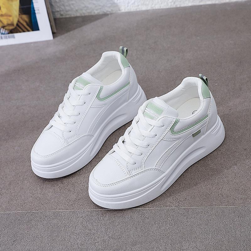 1720 Women's Thick-Soled White Sneakers: Breathable, Height-Enhancing, Versatile Shoes for Spring, Summer, and Autumn 2021