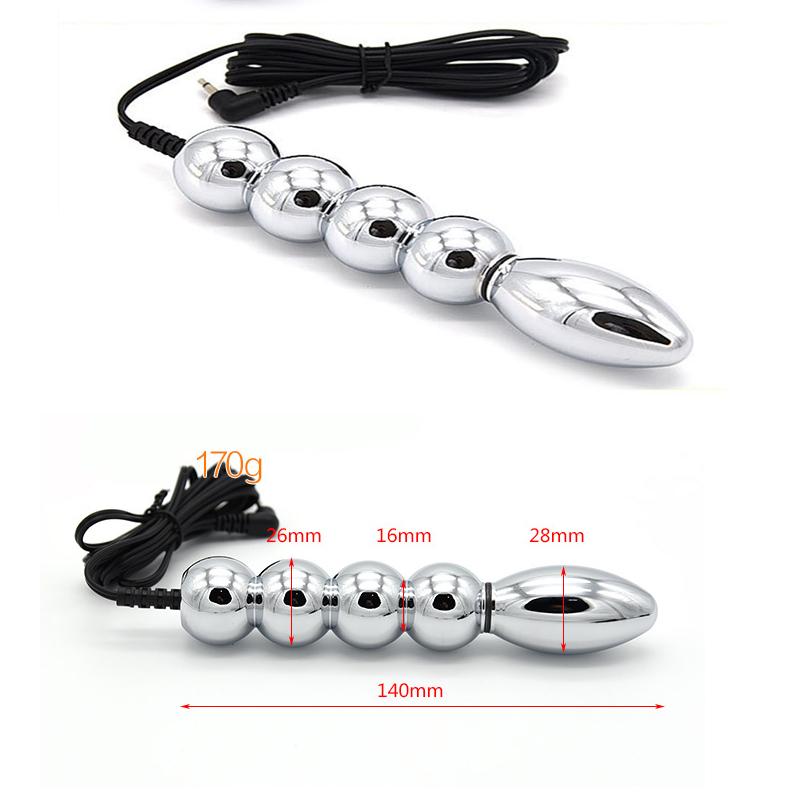 BDSM Elektroschock Metallkugel Anal-Butt Plug Elektro-Nippelsauger Klemmen Bruststimulationspads Kits Sex Medizinisch Thematisierte Spielzeuge