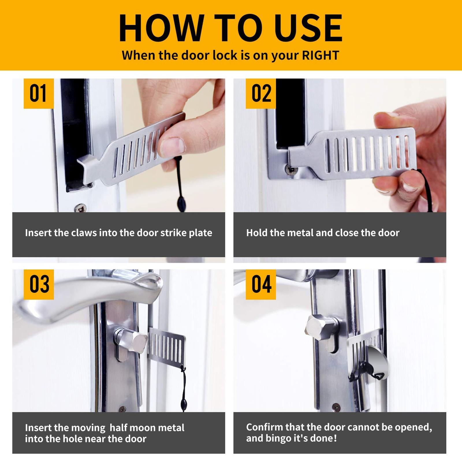 Портативный дверной замок для путешествий - улучшенный дорожный дверной замок — фото 3