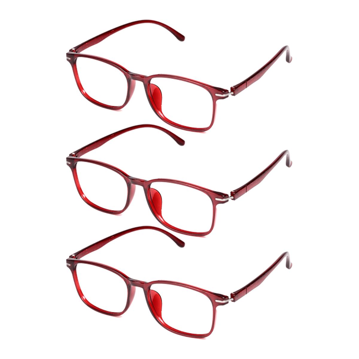 

3PCS Anti-UV Computer Glasses Anti Blue Ray Glasses Blue Light Blocking Optical Eye Spectacle Gaming Filter Rectangle Glasses 3.0