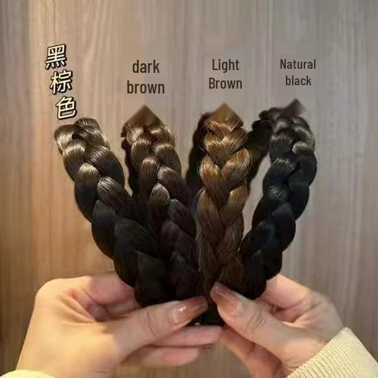 Widened Korean Mori Girl Braided Headband with Air Bangs - Invisible, Seamless, High-Value