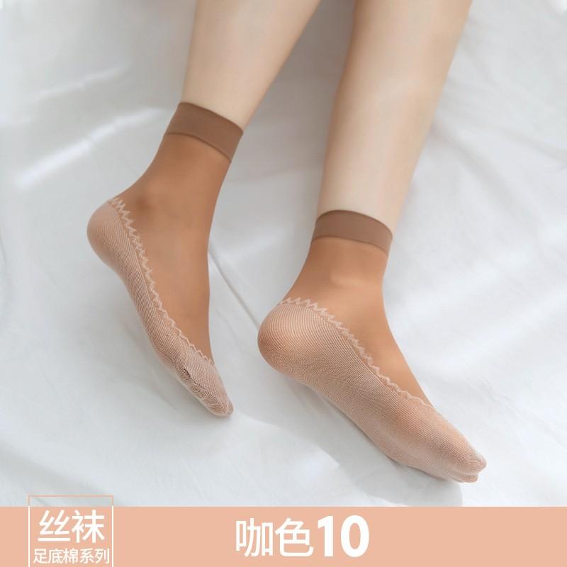 

Women s Mid-Calf Socks with Cotton Bottom Seamless Sheer Nylon Stockings 5 Pairs Durable Anti-Snag Stretch Fit One Size