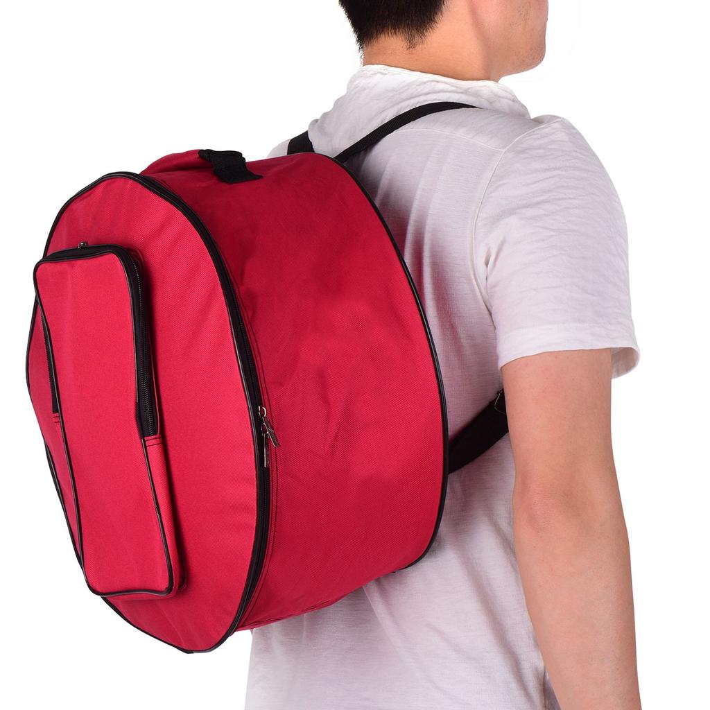 Compact Snare   Bag Backpack Case with Shoulder Strap Outside Kets Musical Instrument Accessory Red