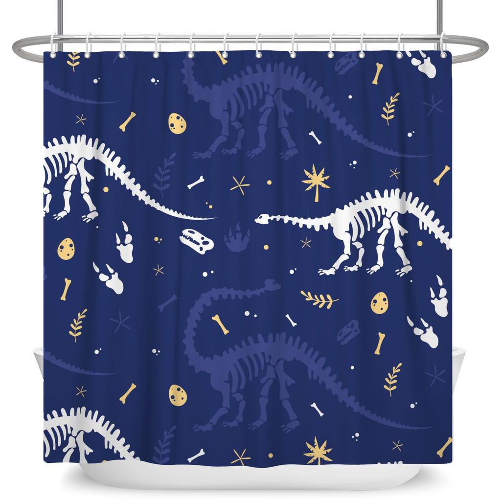 Cute Dinosaur Funny Animal Shower Curtains Bathroom Bathtub Decoration Waterproof Polyester Bath Curtain Home Decor with Hooks
