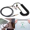 Black Aux Cable Spring Retractable 3.5MM To 3.5MM Jack Speaker Wire Line Connector Type C Audio Cable for Mobile Phone