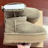 2026 New Winter Women Real Sheepskin Wool Ultra Mini Platform Ankle Snow Boots Classic Natural Fur Warm Thick Sole Shoe Slippers
