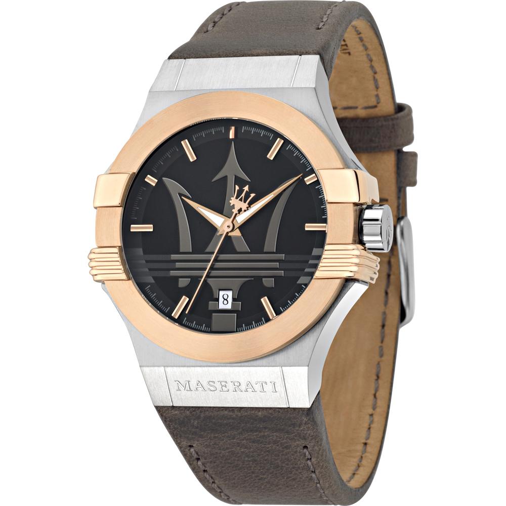Мужские кварцевые часы Maserati Potenza Серая кожа R8851108014 серый