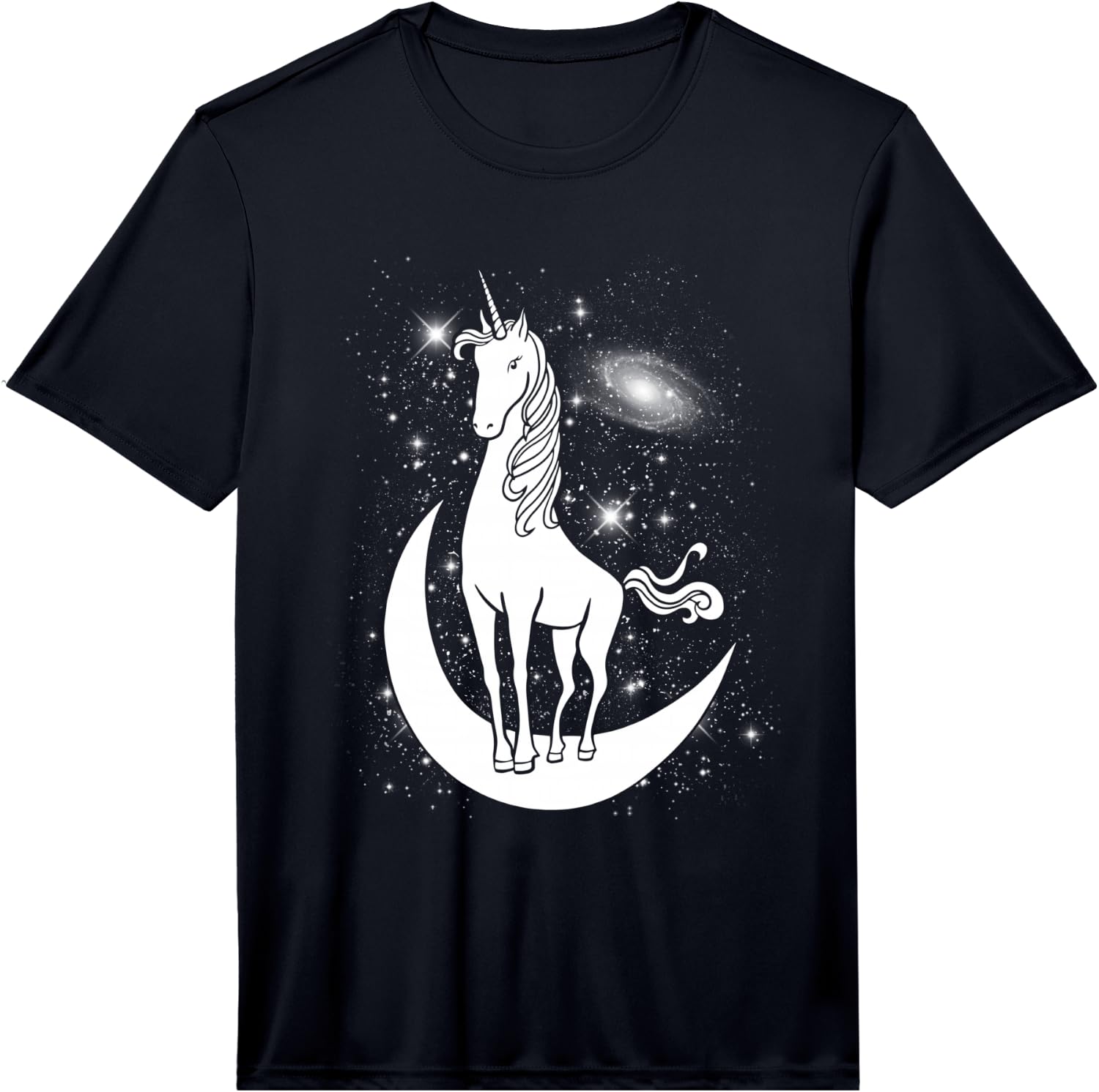 Unicorn Standing on Crescent Moon Magic Unicorn Gift Performance Unisex T-Shirt XL