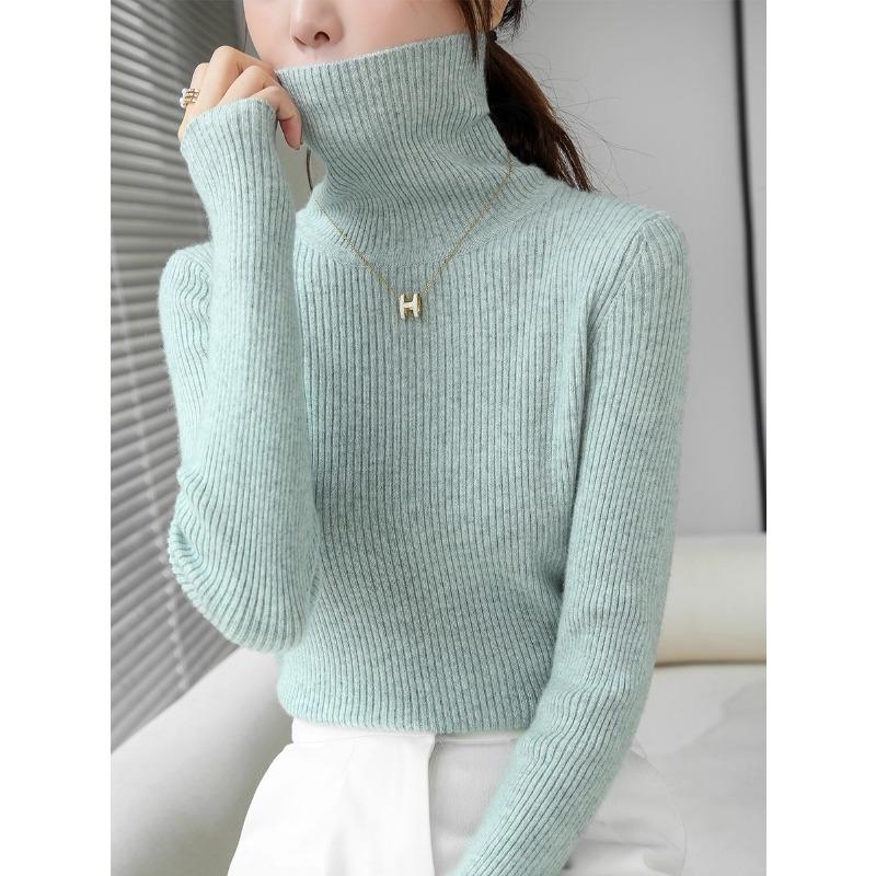 

женская водолазка, базовая рубашка, весенне-осенний вязаный свитер, универсальные топы, свитера, с длинным рукавом, прилегающий, тонкий пуловер, женский One Size