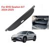 Car Rear Trunk Cargo Cover For BYD Sealion 6 7 EV DMI 2025 Trunk Curtain Cover Organizer Stowing Tidying Canvas Auto Accessories