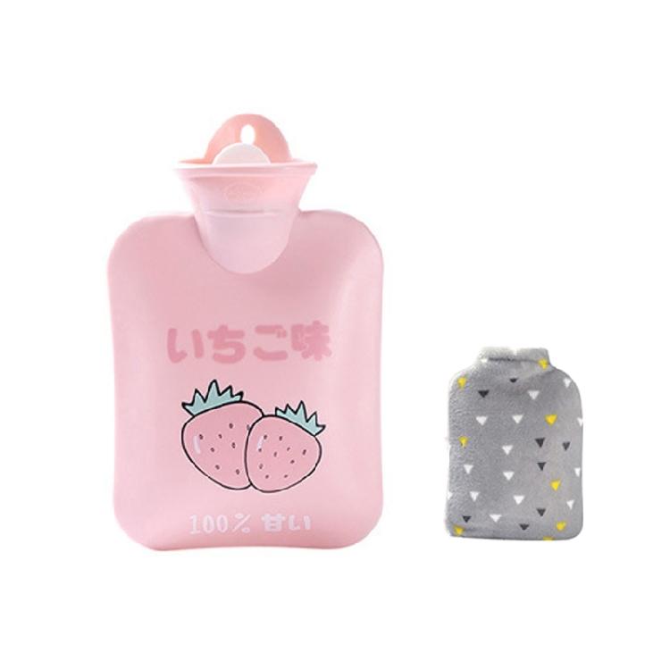 Borsa dell'acqua calda con impacco caldo, borsa per iniezione d'acqua carina a cartoni animati con copertura in peluche, borsa dell'acqua calda, regalo invernale per studenti