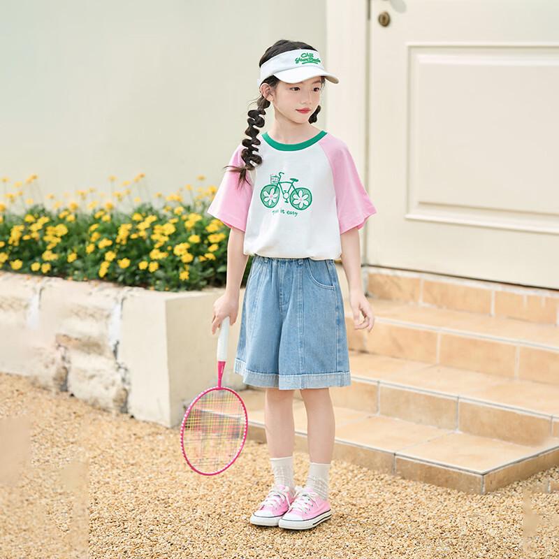 Girls' Summer Fun Color-block Print Short-sleeve T-shirt