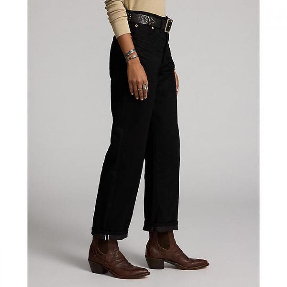 Double Rl High Boyfit Black Selvedge Jeans Wmrrdnmn0920040001