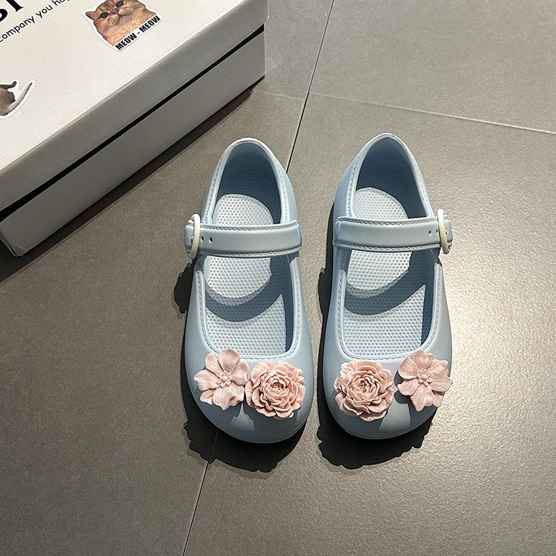 Versatile Design Camellia Single Shoes Women's Summer Fashion Simple Flower Beach Cool Slippers Shallow Mouth Mary Jane Shoes