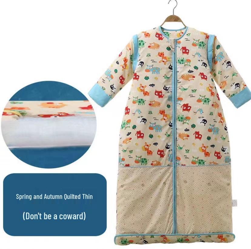 Clearance: Pure Cotton Baby Sleeping Bag – All-Season, Thick, Anti-Kick Quilt for Mid-Large Children with Free Shipping!