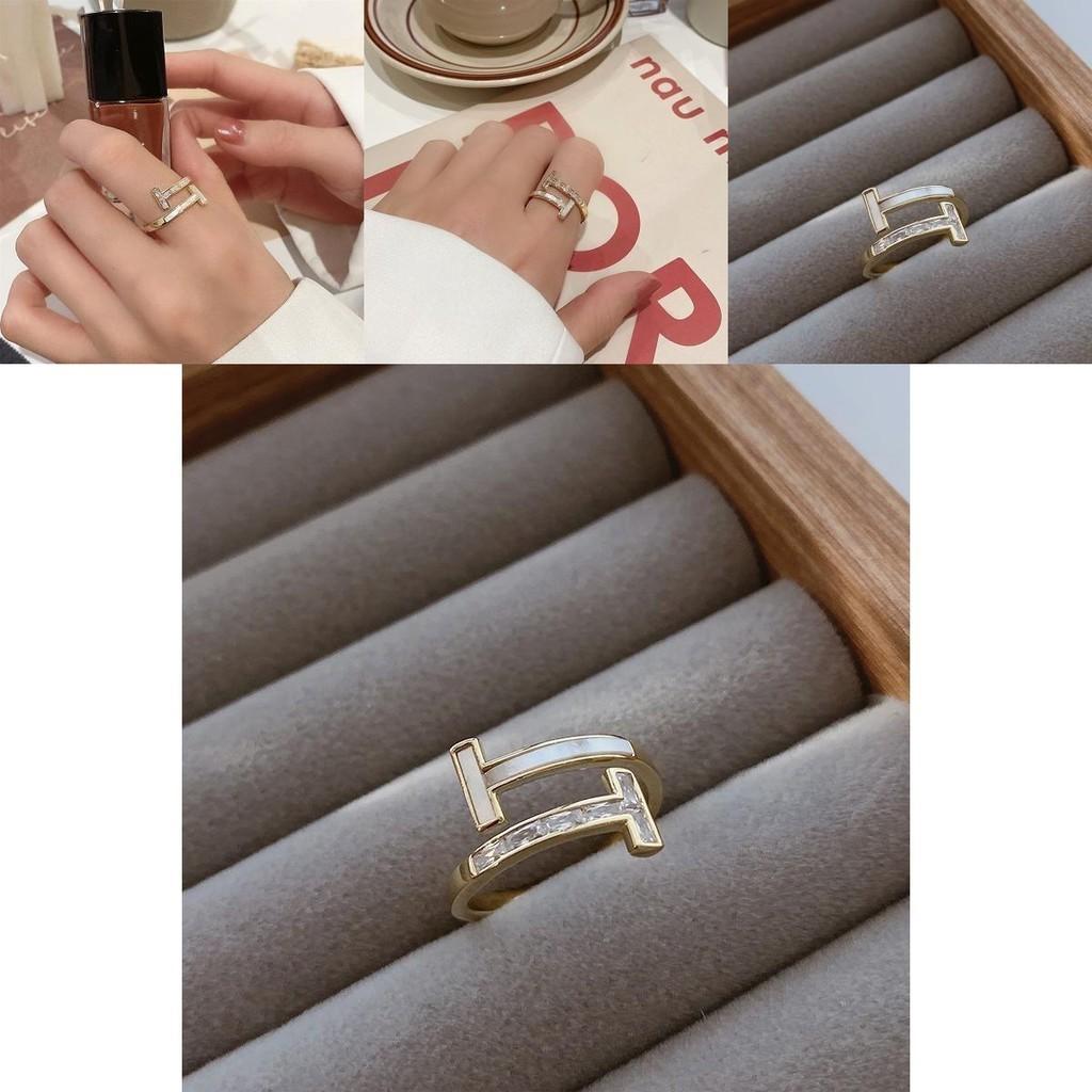 Open Trendy Adjustable Ring With Stunning Shell Inlay And Water Embellishments Diamond