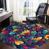 1pc Colorful Swirl Office Round Rug, Carpet for Office, Gaming, Lightweight Round Floor Mat Yy260205047