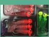 Lures Lead Set Jig Fishing Head Hooks Soft Worm Grub Single Tail Bait 17pcs