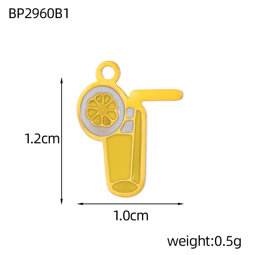 CARLIDANA 2PCS Manna High Quality Stainless Steel Emenal Flower Drinks Gold Color Non Tarnish Beach Ocean Charms for DIY Jewelry