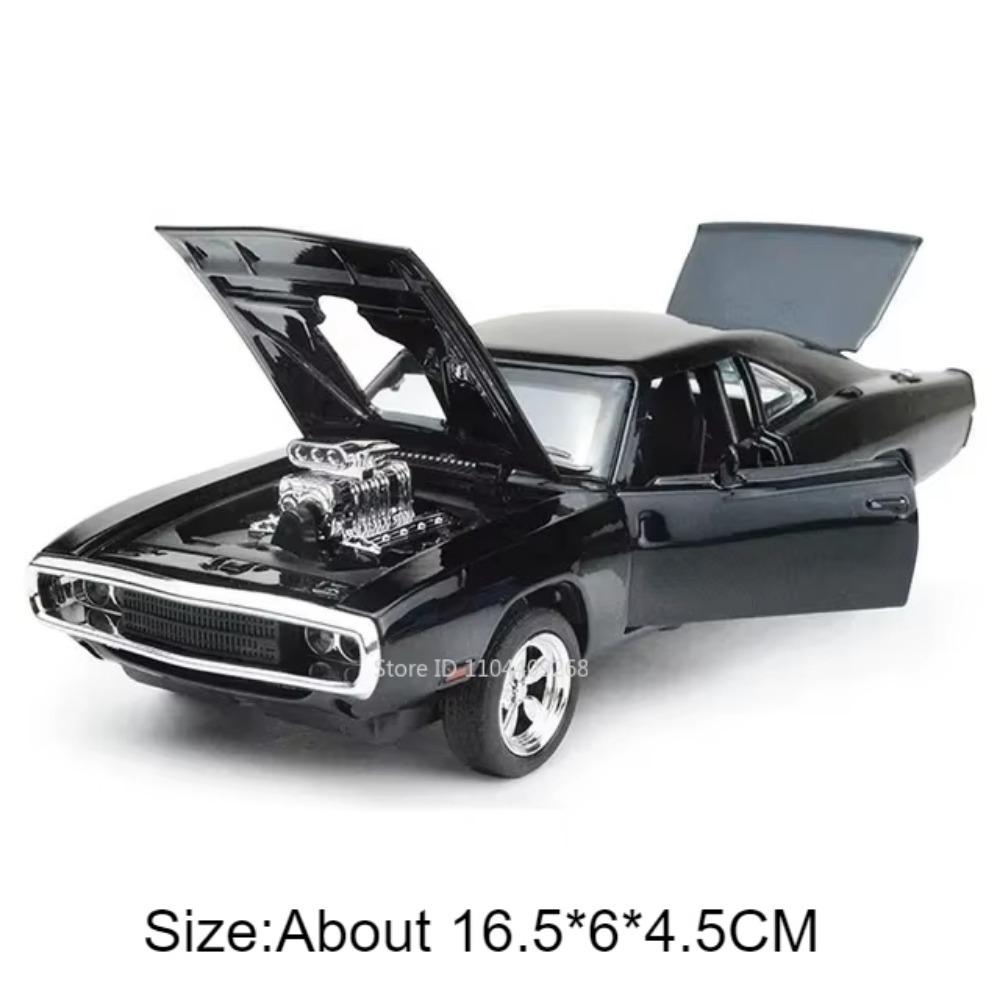 Scale 1:32 Hellcat Police Car Charger Challenger 1970 Model Toy Alloy Diecast Pull Back Sound Light Vehicle for Boys Presents