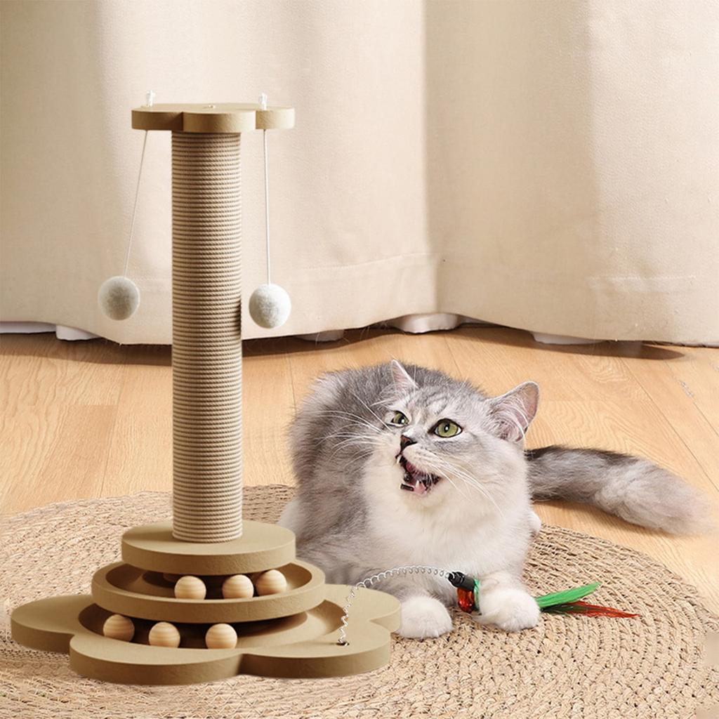 Multi-functional Cat Climbing Rack Wear-resistant Vertical Integrated Pet Toy Brown