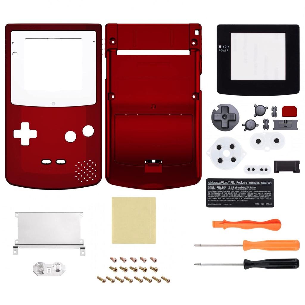 eXtremeRate Replacement Shell Full Housing Cover with Buttons, IPS Upgraded for Game Boy Color, Compatible with GBC OSD IPS, Regular IPS, and Standard