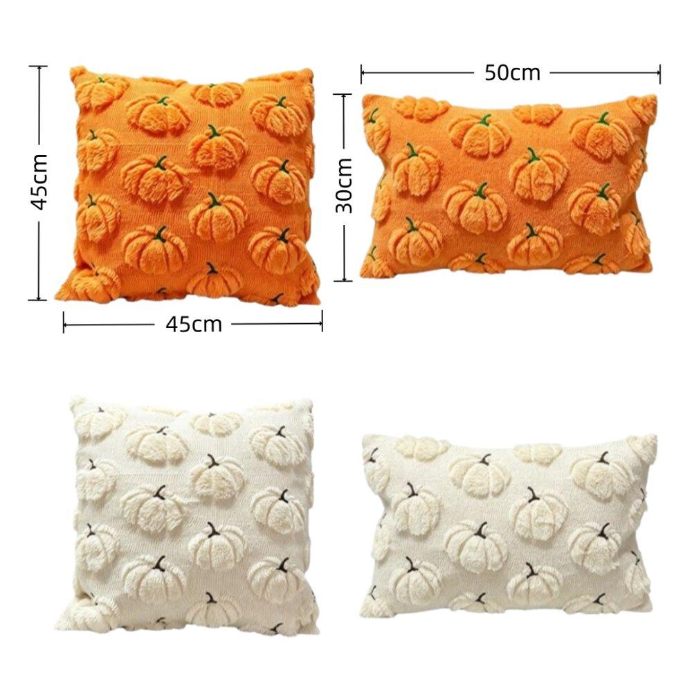 Zipper Closure Pillow Protectors Pumpkin Pattern Halloween Pillowcase Sofa Decor