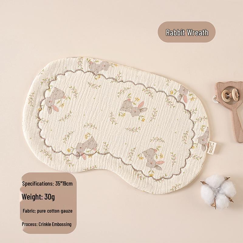 Cloud-Shaped Newborn Pillow, Ten-Layer Cotton Gauze, Baby Flat Pillow and Burp Cloth, Customizable Logo