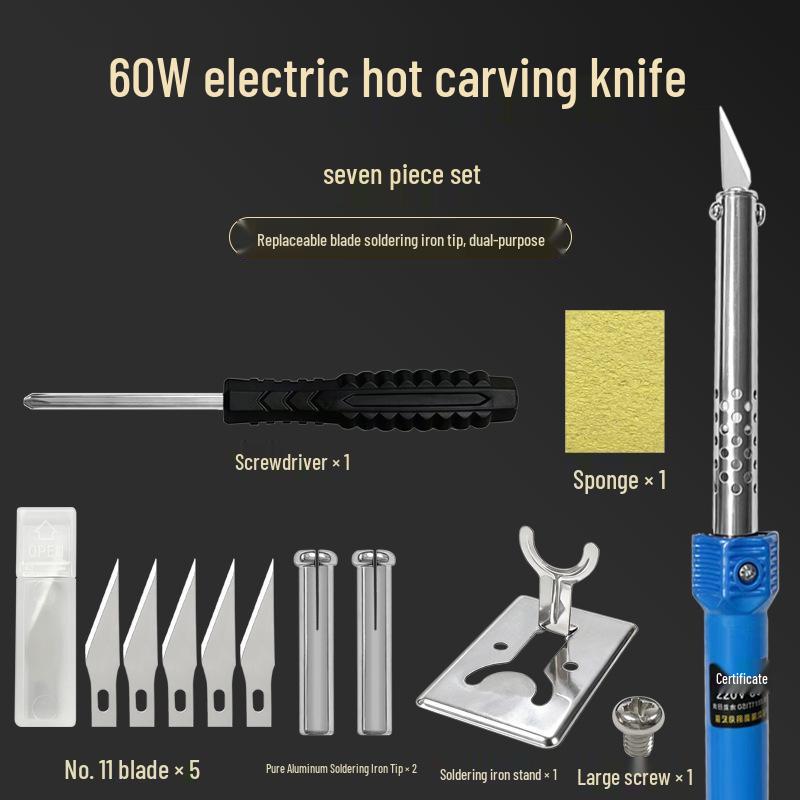 

60W Electric Soldering Iron & Carving Knife: Multi-Functional Tool for Household Welding, Crafting, and Cutting.
