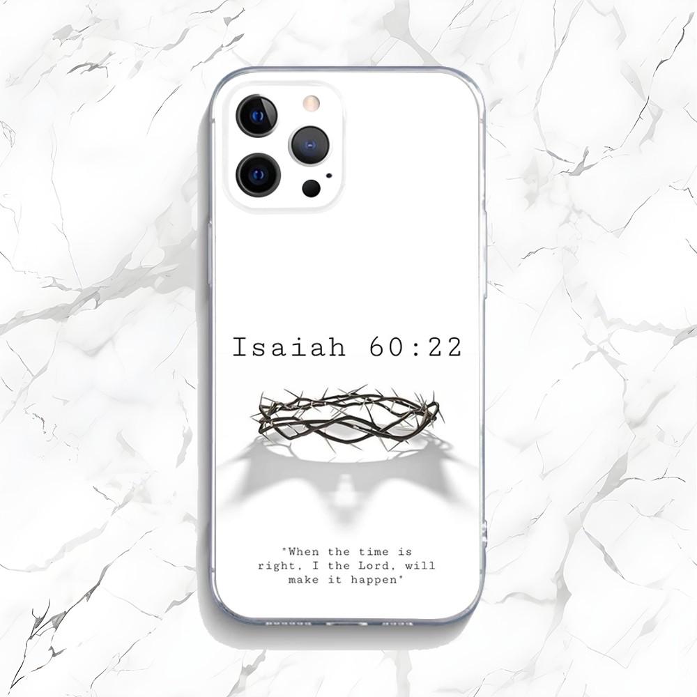 

Jesus Bible Verse Phone Case For iPhone 15,14,13,12,11 Plus,Pro,Max,XR,XS,X,7,8 Plus,SE,Mini Transparent Silicone Soft iPhone11PRO
