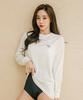 Tyubeuteuli Women'S Basic Loose Fit Long Sleeve Rash Guard B603 Ivory