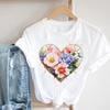 (Asian Size) Trend Love Flower  Lady Female Top Graphic Short Sleeve T-shirts Printed Fashion Clothing Women Casual T Shirt Tee