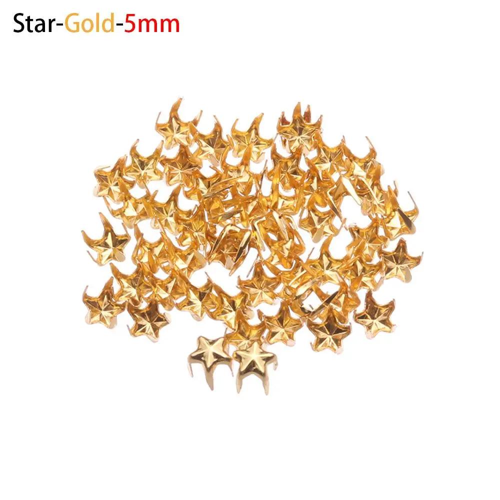 50Pcs Doll Buttons Metal Round Star Rivet Claw Nail Buckles For 1/6 Doll Clothes Decoration Sewing Bags Shoes Accessories