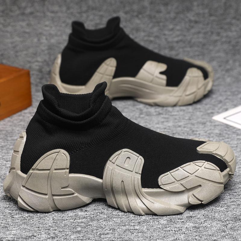 Spring new parent-child shoes fashionable versatile couple sports casual shoes women's flying woven breathable soft-soled socks shoes